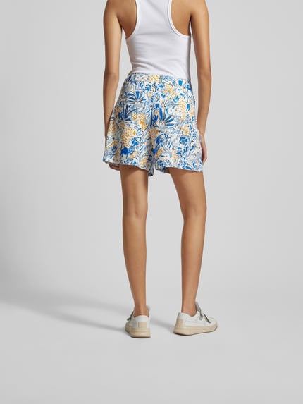 Lala Berlin Short met stolpplooi Bleu gemêleerd - 5