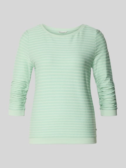 Tom Tailor Denim Shaped Fit sweatshirt van katoen- en viscosemix Appeltjesgroen gemêleerd - 2