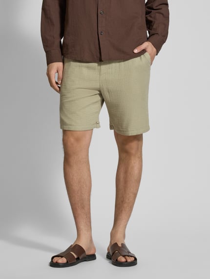 Jake*s Studio Men Regular Fit Shorts mit elastischem Bund Hellgruen 4