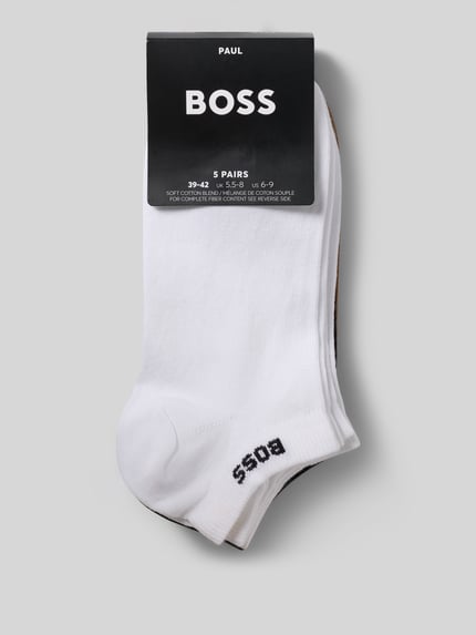 Produktfoto, weiße Sneaker-Socken aus Baumwoll-Mix im 5er-Pack Modell '5P AS UNI CC' von BOSS für Herren, glatte Textur