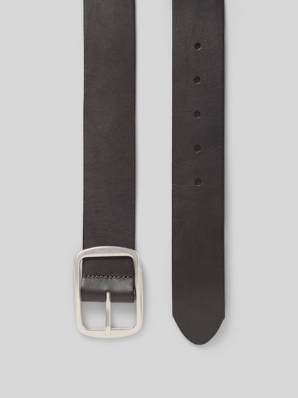 Produktfoto, Gürtel aus echtem Rindsleder Modell 'ARINA' von Marc O'Polo in Schwarz mit matter Oberfläche, silberner Schnalle, Damen Gürtel