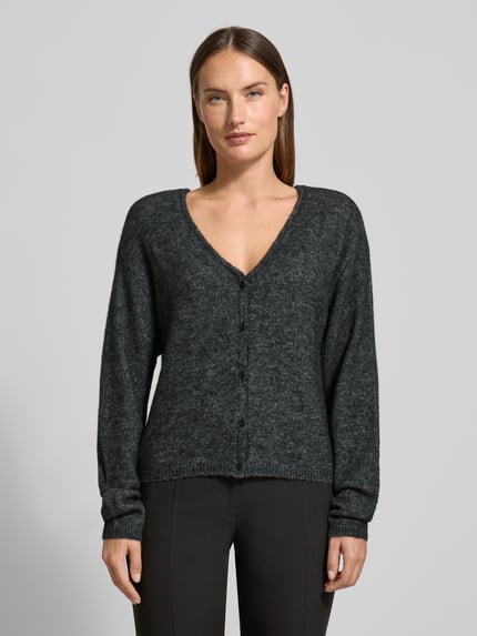 MSCH Copenhagen Regular Fit Strickjacke mit Alpaka-Anteil Modell 'Milania Hope' Anthrazit 4