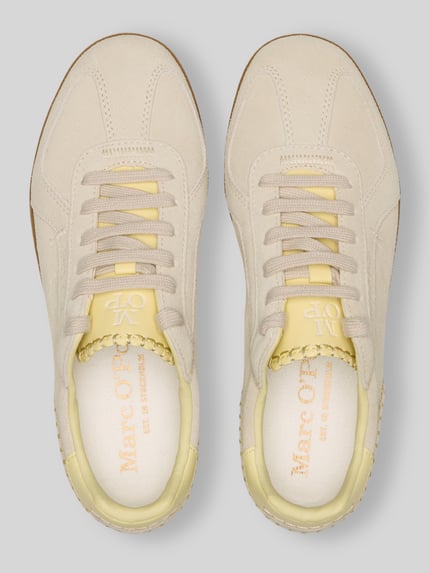 Marc O'Polo Sneaker aus Rindsnappa mit Kontrastsohle Modell 'CHARLIE W 1B' Hellgrau 3
