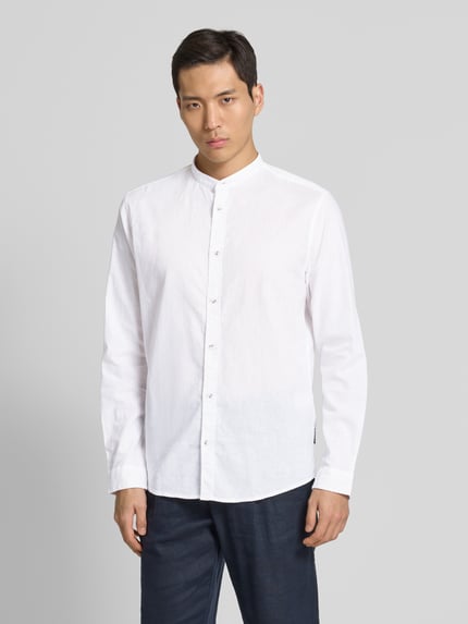 Tom Tailor Regular Fit Freizeithemd aus Leinen-Baumwoll-Mix Weiss 4