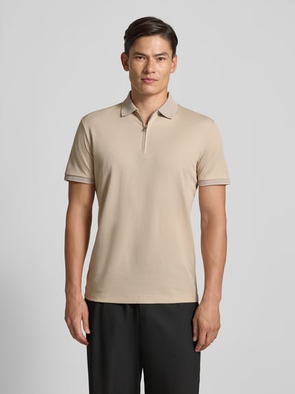 Selected Regular fit poloshirt van katoenmix, model 'FAVE' Beige - 4