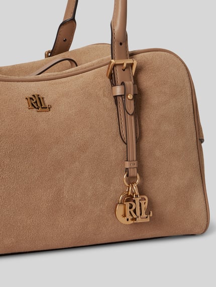 Lauren Ralph Lauren Torebka do ręki z prawdziwej skóry welurowej Beżowy 7