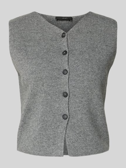 Oui Slim fit mouwloos vest met wol Lichtgrijs gemêleerd - 2