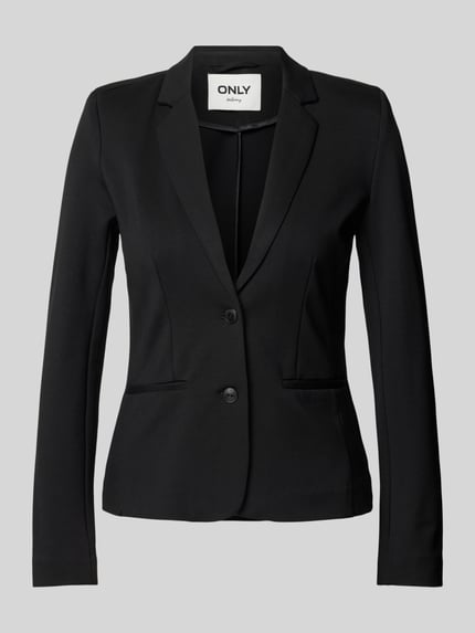 ONLY Slim fit blazer met strookzakken, model 'POPTRASH' Zwart - 2
