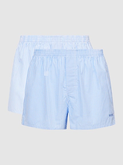 BOSS Boxershorts mit Label-Stitching im 2er-Pack Hellblau 2