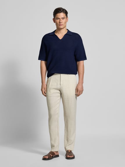CK Calvin Klein Regular Fit Poloshirt mit V-Ausschnitt Marine 1