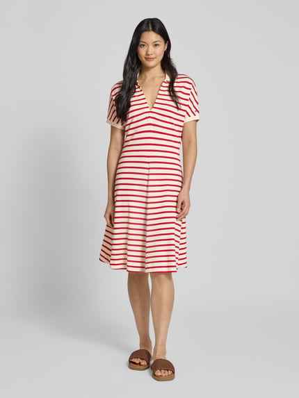 Tommy Hilfiger Sukienka polo mini o taliowanym kroju z mieszanki lyocellu Czerwony 4
