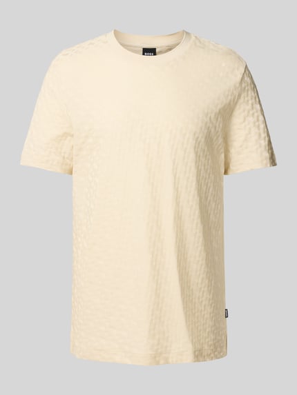 BOSS T-Shirt mit Strukturmuster Modell 'Thompson' Offwhite 2
