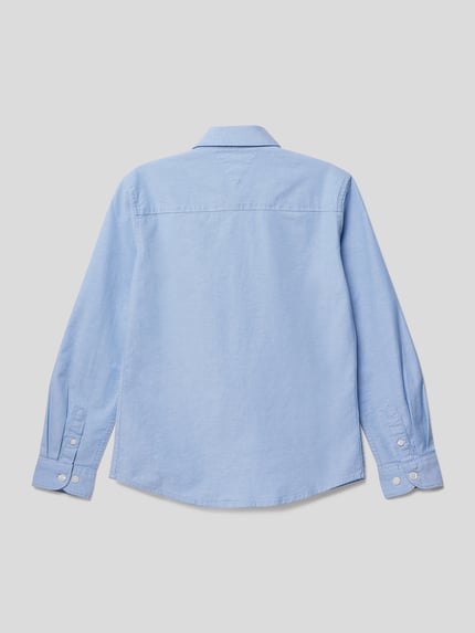 Tommy Hilfiger Teens Koszula z przeszyciem z logo Błękitny 3