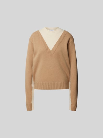 Rabanne Sweter ze stójką Camel 2