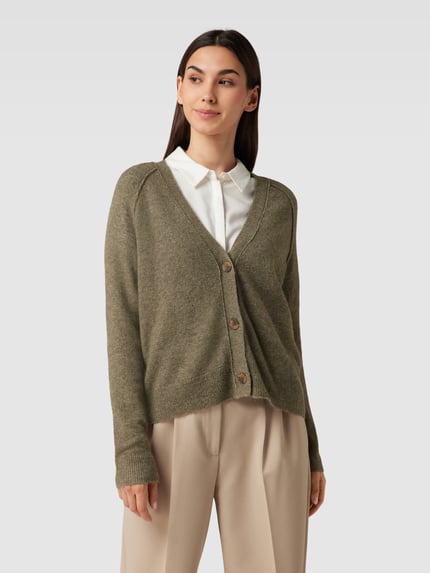 Esprit Strickjacke mit V-Ausschnitt Khaki 4