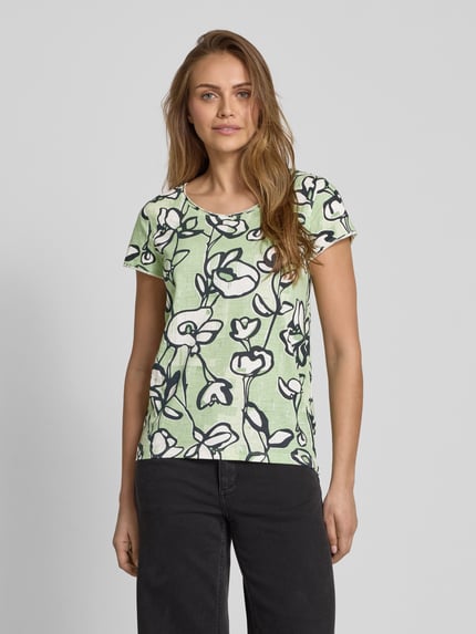 Tom Tailor Regular Fit T-Shirt aus reiner Baumwolle Hellgruen 4