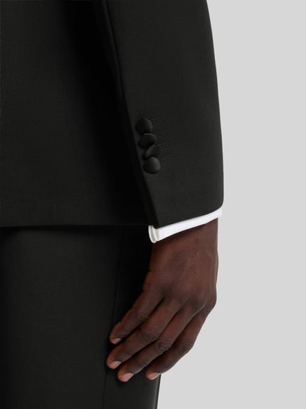 BOSS Smoking o kroju slim fit z czystej żywej wełny model 'Huge-Tux-DB-264' Czarny 6