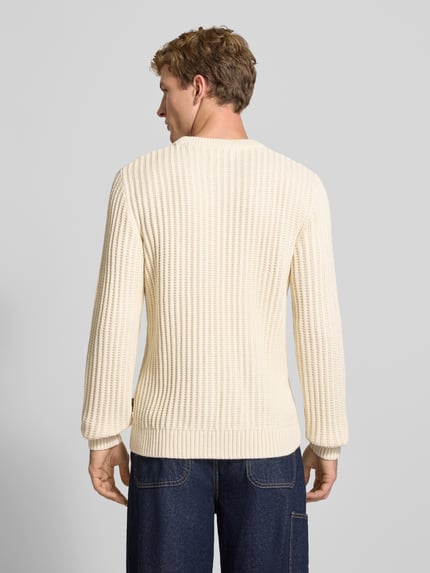 JACK & JONES Regular Fit Strickpullover aus Baumwoll-Mix Modell 'AXON' Offwhite 5