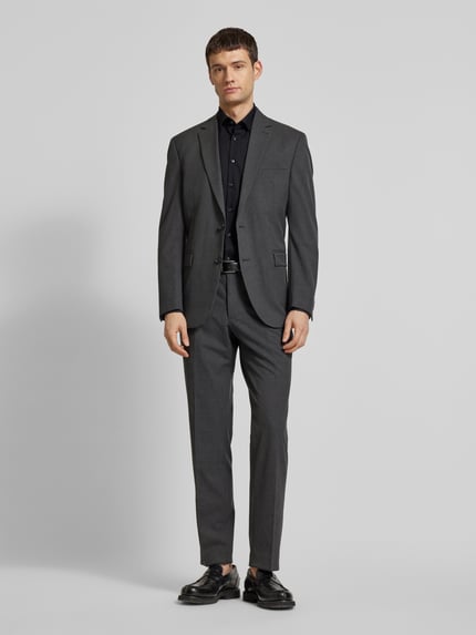 Jake*s Regular Fit Business-Hemd mit Knopfleiste Black 1