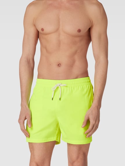 Polo Ralph Lauren Badehose mit Logo-Stitching Modell 'TRAVELER' GELB 1