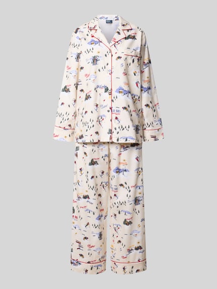 Polo Ralph Lauren Pyjama-Set mit Schleifen-Detail im 2-teiligen Set Offwhite 1