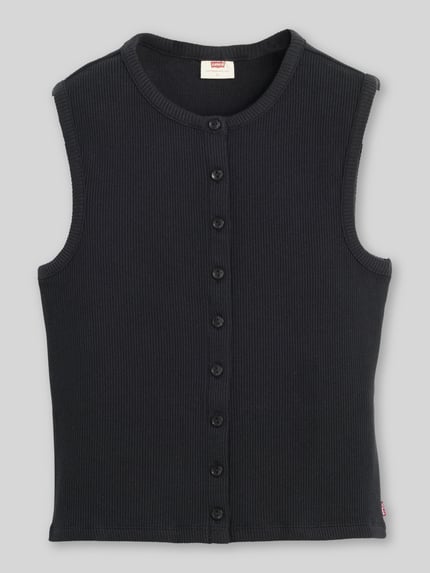 Levi's® Top van ribtricot met knoopsluiting Antraciet - 2