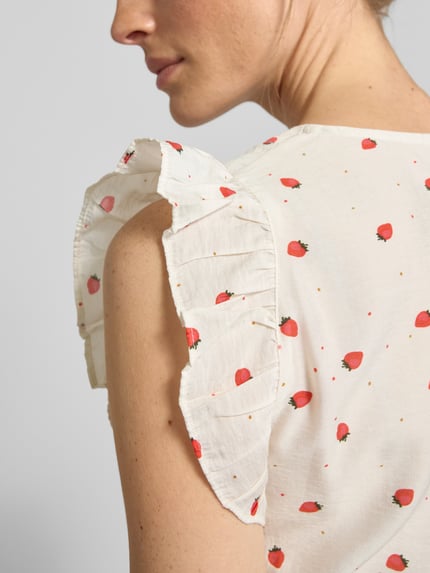VERO MODA Uitlopende mini-jurk van viscosemix, model 'ODETTE' Wit - 3