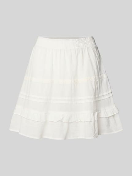 VERO MODA Uitlopende minirok van puur katoen, model 'PRETTY' Wit - 2