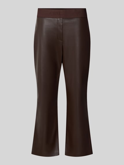 Produktfoto, Flared Fit Hose in -Optik von Christian Berg Woman, braun, elastischer Bund, verkürzte Passform, glatte Textur, Damenmode