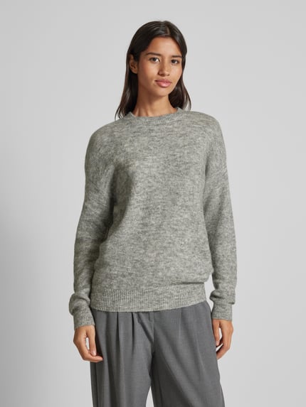 MSCH Copenhagen Loose fit gebreide pullover met wol model 'Festina' Middengrijs gemêleerd - 4