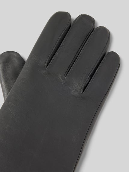 Roeckl Vingerhandschoenen met labelapplicatie, model 'Boston' BLACK - 3