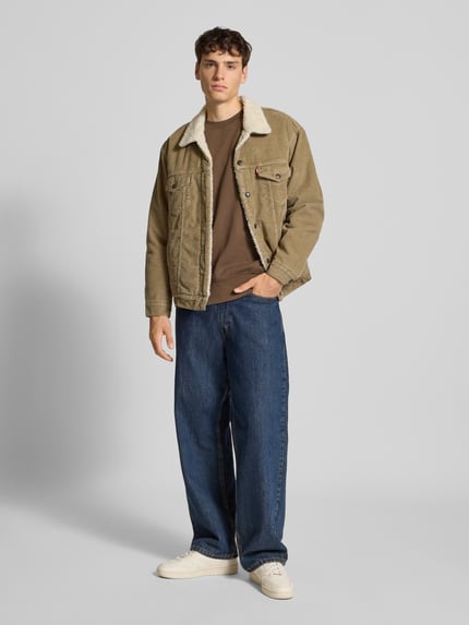 Levi's® Sweatshirt mit Label-Stitching Khaki 1