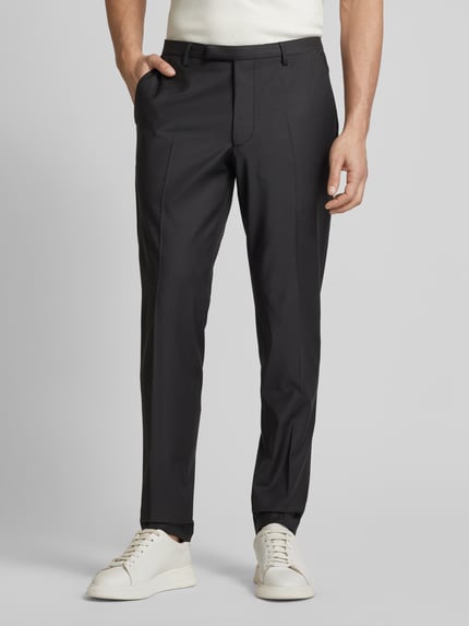 CINQUE Super slim fit pantalon met scheerwol, model 'Cicastello' - 'CIPOWERSTRETCH' Zwart - 4