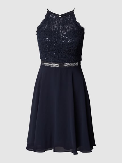 VM by Vera Mont Knielanges Cocktailkleid mit Paillettenbesatz Marine 2