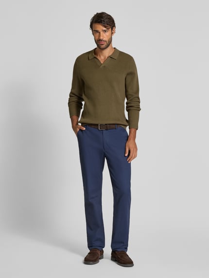 Lindbergh Relaxed Fit Pullover mit Strukturmuster Oliv 1