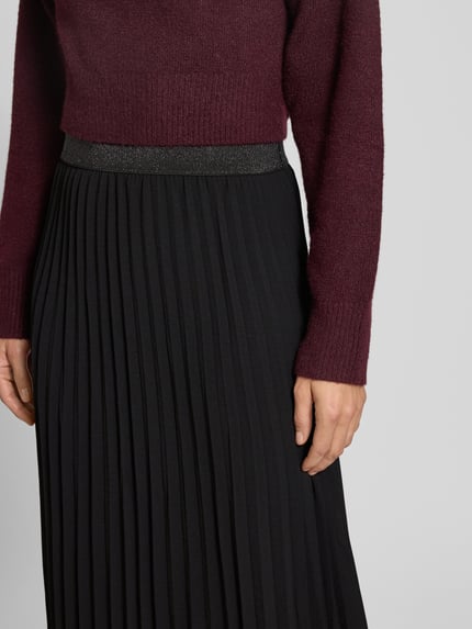 Tom Tailor Uitlopende plissérok met elastische band BLACK - 3