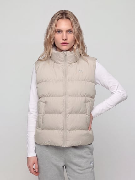 Nike Steppweste mit hohem Stehkragen Beige 4
