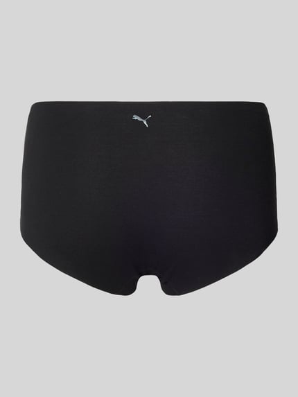 Produktfoto, schwarzer Slip mit elastischem Bund von PUMA, Baumwoll-Elasthan-Mix, körpernahe Passform, glatte Textur