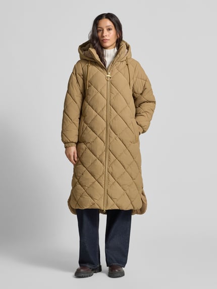 Barbour Regular fit gewatteerde lange jas in kreuklook, model 'KIRKTON' Beige - 4