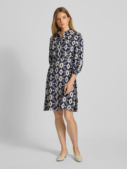 b.young Knielanges Kleid mit Knopfleiste Modell 'Kaia' Blau 1