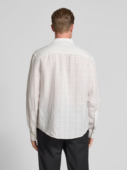 CK Calvin Klein Freizeithemd aus Leinen-Baumwoll-Mix mit Kentkragen Weiss 5