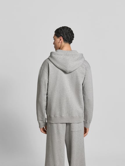 MM6 Maison Margiela bluza rozpinana o kroju regular fit z naszywką z logo Średnioszary melanż 5