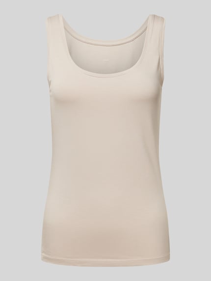 OPUS Tanktop van een mix van katoen en elastaan Beige - 2