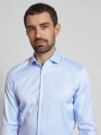 Jake*s Slim fit zakelijk overhemd van twill Lichtblauw - 3