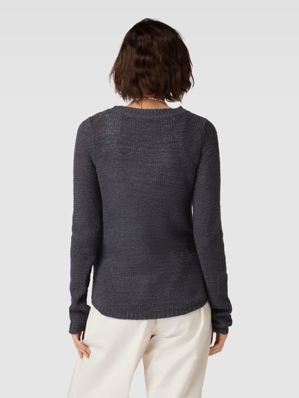 ONLY Strickpullover mit Rundhalsausschnitt Modell 'GEENA' Dunkelblau 5