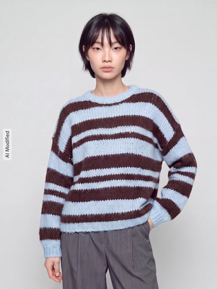 ONLY Pullover mit kuscheligem Grobstrick Hellblau 4