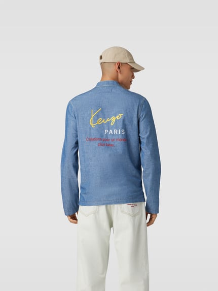 Kenzo Jeanshemd met maokraag Blauw - 5