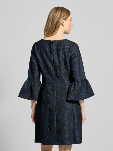 Adrianna Papell Cocktailkleid mit Floralem Allover-Stitching Dunkelblau 5