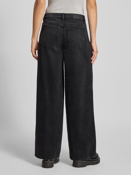 NOISY MAY® Wide fit jeans in 5-pocketmodel, model 'KETTIE' Zwart - 5
