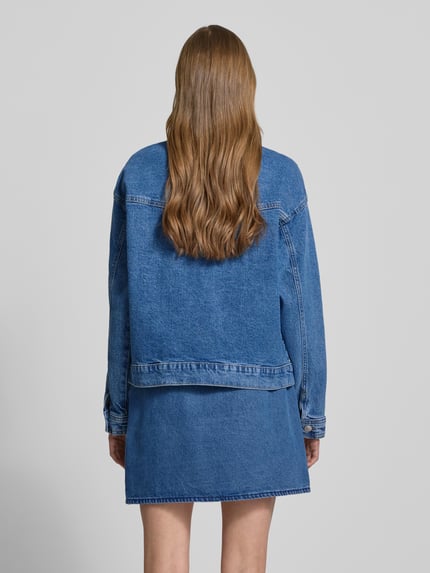 PIECES Comfort Fit Jeansjacke aus Baumwoll-Mix Modell 'ELMA' Blau 5